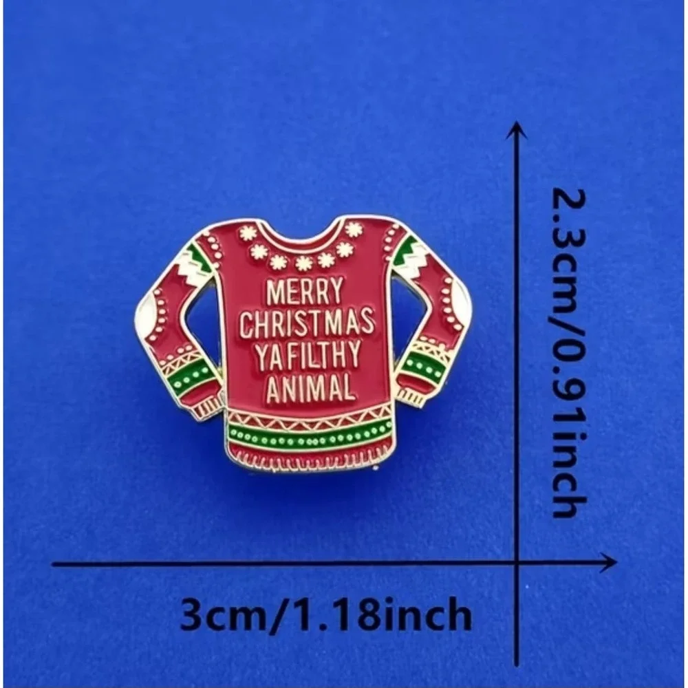 Merry Christmas Ya Filthy Animal Ugly Sweater Enamel Pin Home Alone